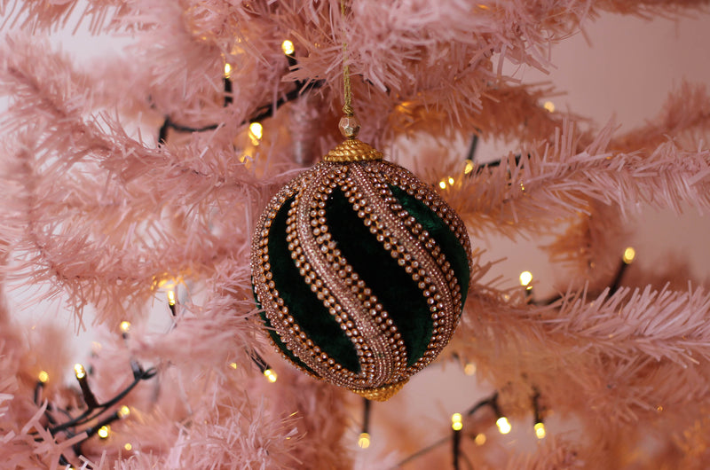 Mystical Beaded Moss Christmas Ornament