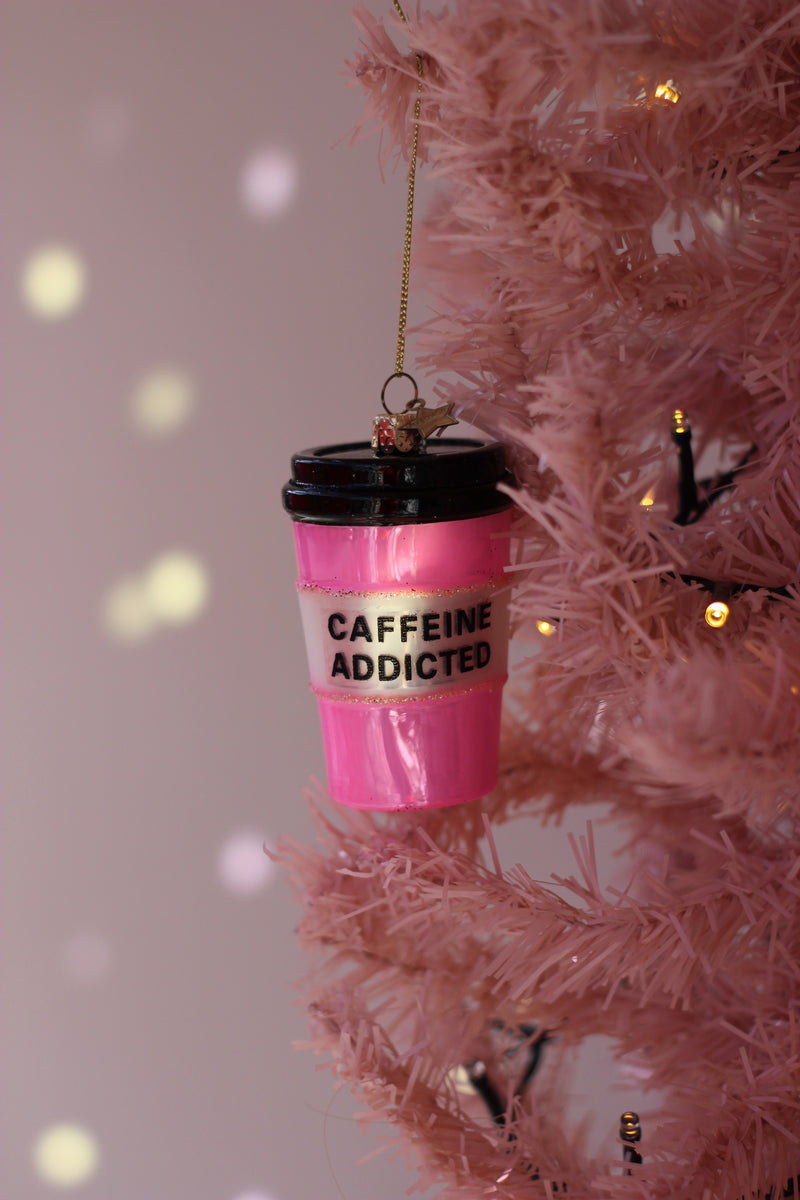 Pink Coffee Cup Christmas Decoration