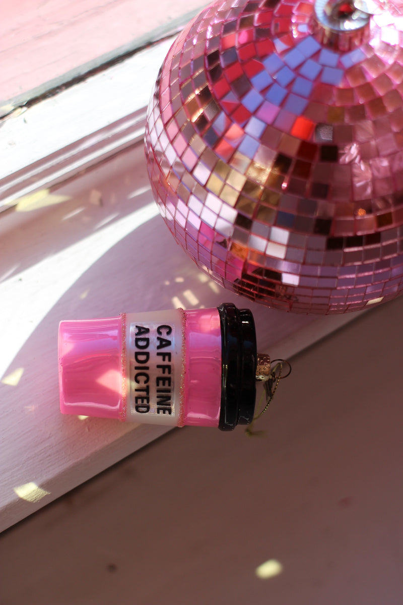 Pink Coffee Cup Christmas Decoration