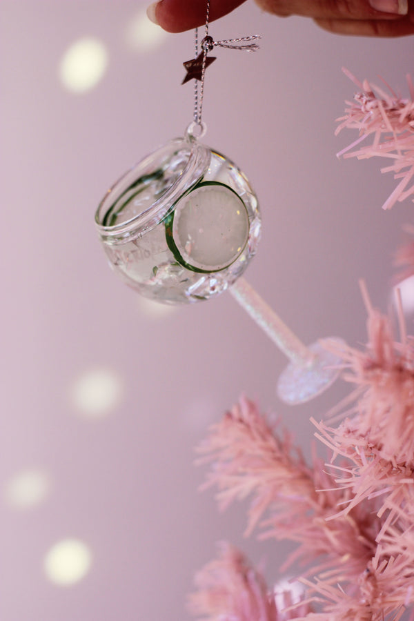 Glass of Gin and Tonic Christmas Decoration