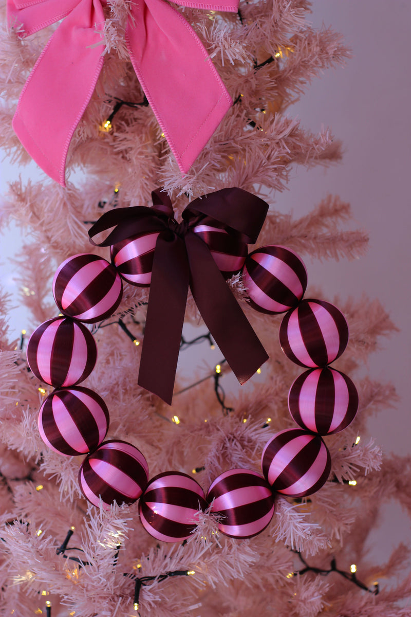 Striped Bauble Wreath Christmas Decoration