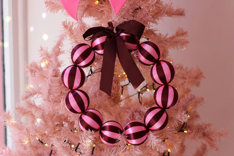 Striped Bauble Wreath Christmas Decoration