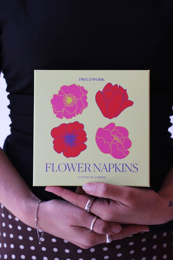 Flower Cocktail Napkins - Set Of 4