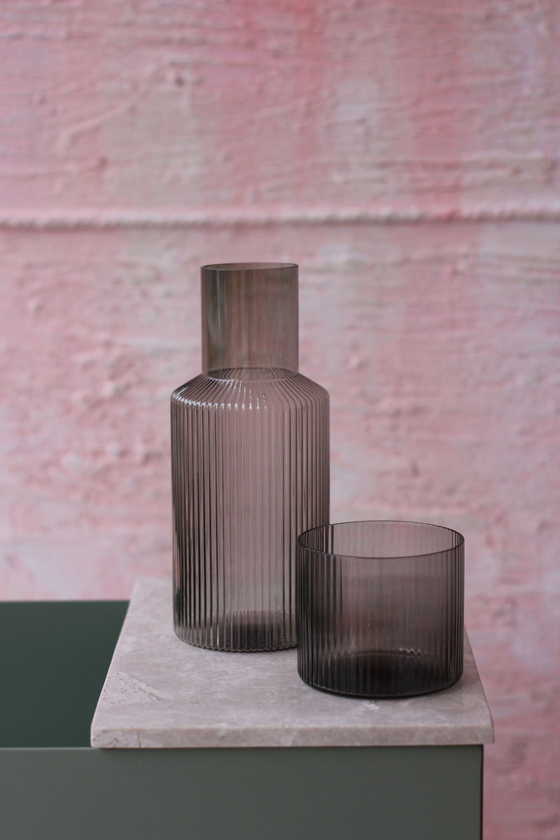 Ripple Carafe Set - Smoked Grey