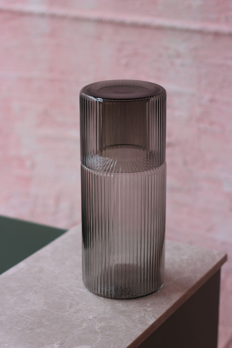 Ripple Carafe Set - Smoked Grey