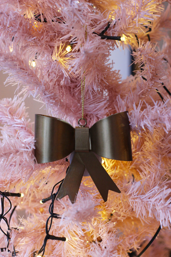 Brass Ribbon Bow Christmas Decoration