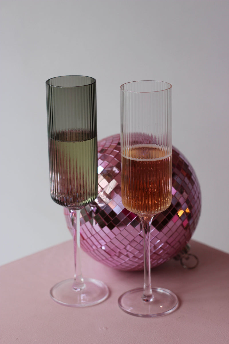 Ripple Clear Champagne Flutes - Set of 2