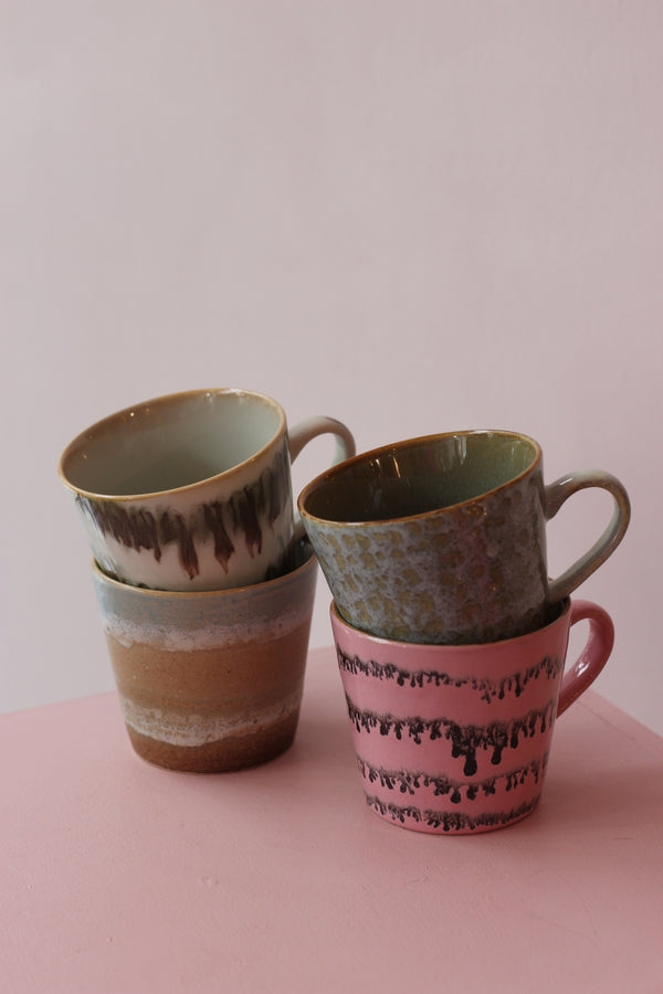 HKliving 70's Ceramic Dada Cappuccino Mug (Set)