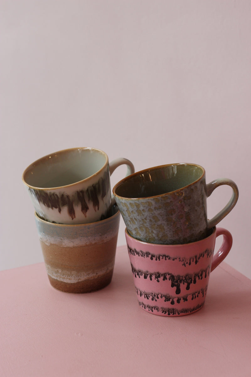 HKliving 70's Ceramic Dada Cappuccino Mug (Set)