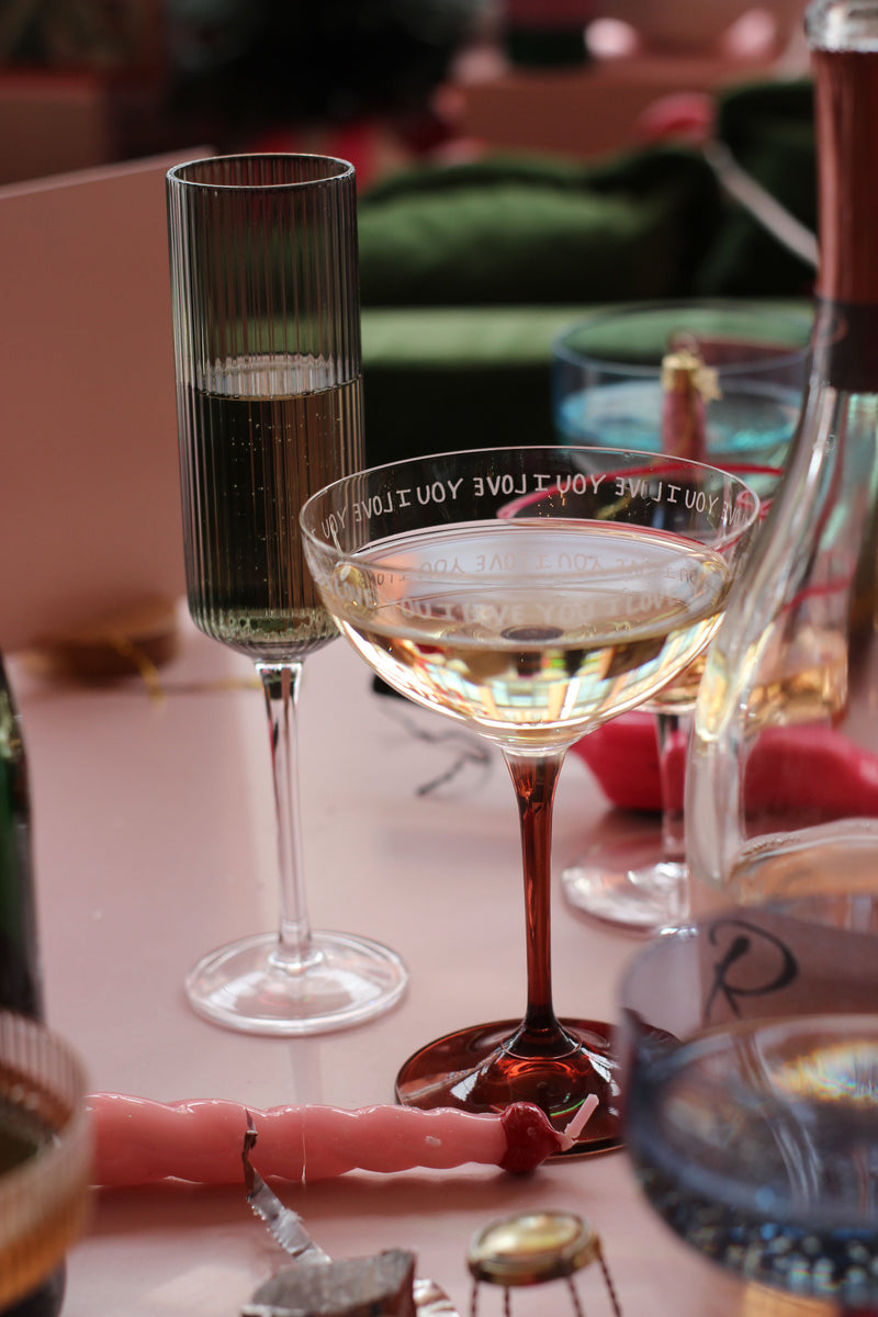 I love you Champagne Glass