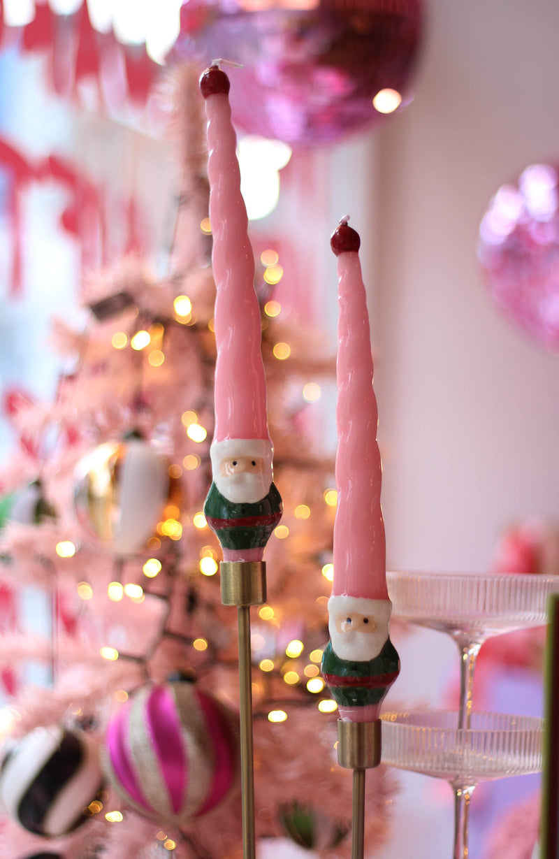 Santa Christmas Candles - Set of 2