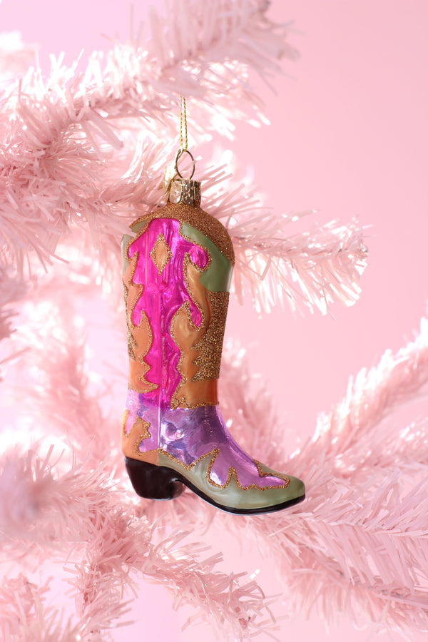 Cowboy Boot Multicolour Christmas Decoration