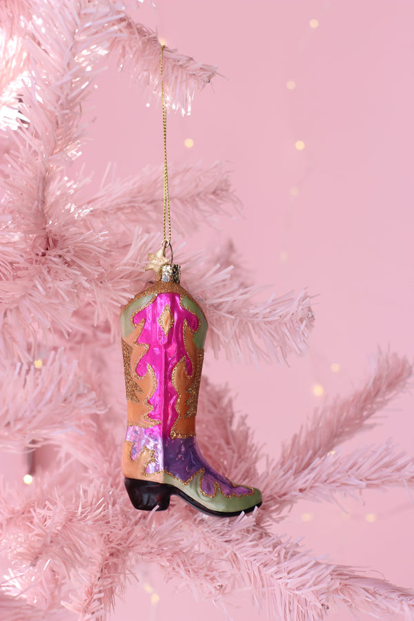 Cowboy Boot Multicolour Christmas Decoration