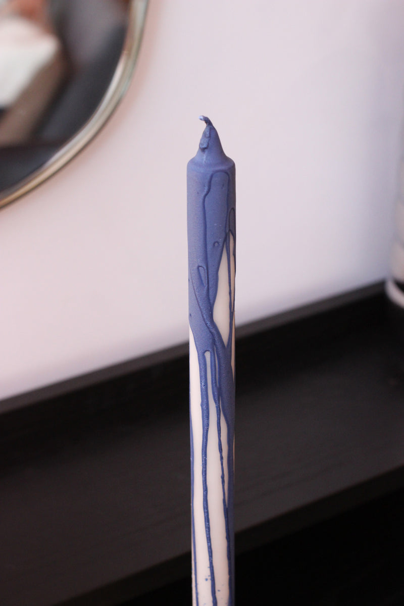 Blue Dryp Candles - Set of 2