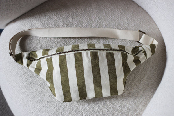 Olive Stripes Bum Bag/ Banana