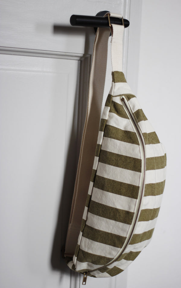 Olive Stripes Bum Bag/ Banana