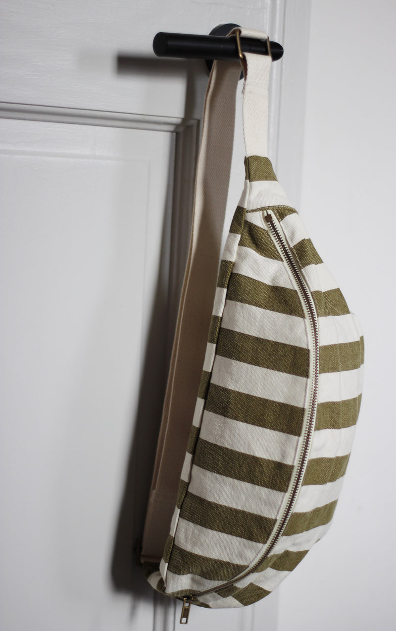 Olive Stripes Bum Bag/ Banana