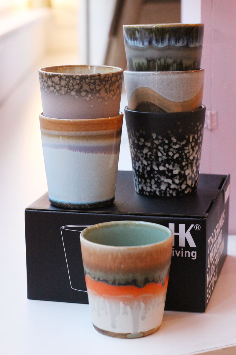 HKliving Elements Coffee Mug Set - 70's Ceramics