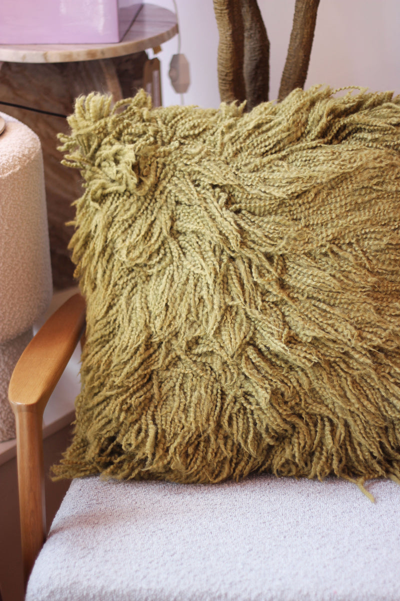 HKliving Fluffy Olive Cushion