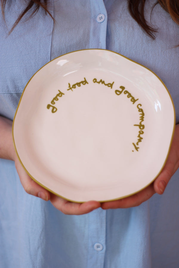 'Good food and good company' Statement Plate