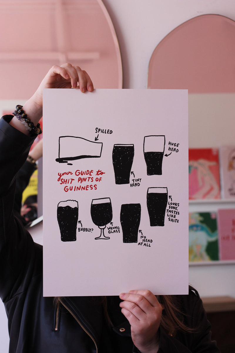 Guide to Shit Pints of Guinness Art Print