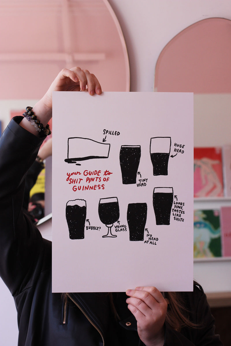 Guide to Shit Pints of Guinness Art Print