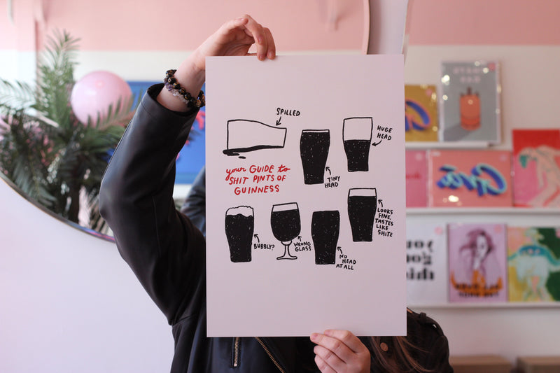 Guide to Shit Pints of Guinness Art Print