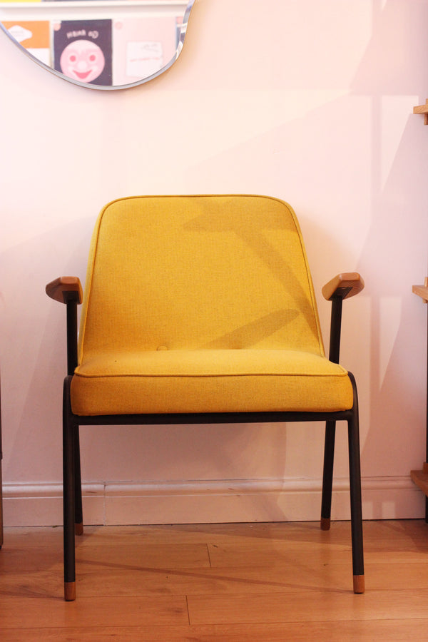 Yellow/ Mustard Metal 366 Series Armchair - Mid Century Design