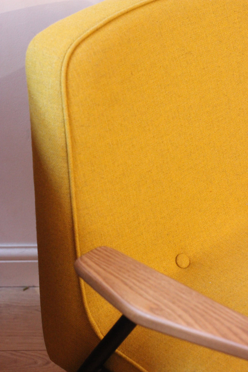 Yellow/ Mustard Metal 366 Series Armchair - Mid Century Design
