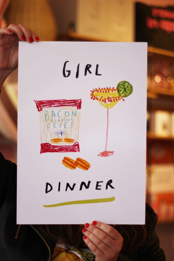 Girl Dinner Art Print
