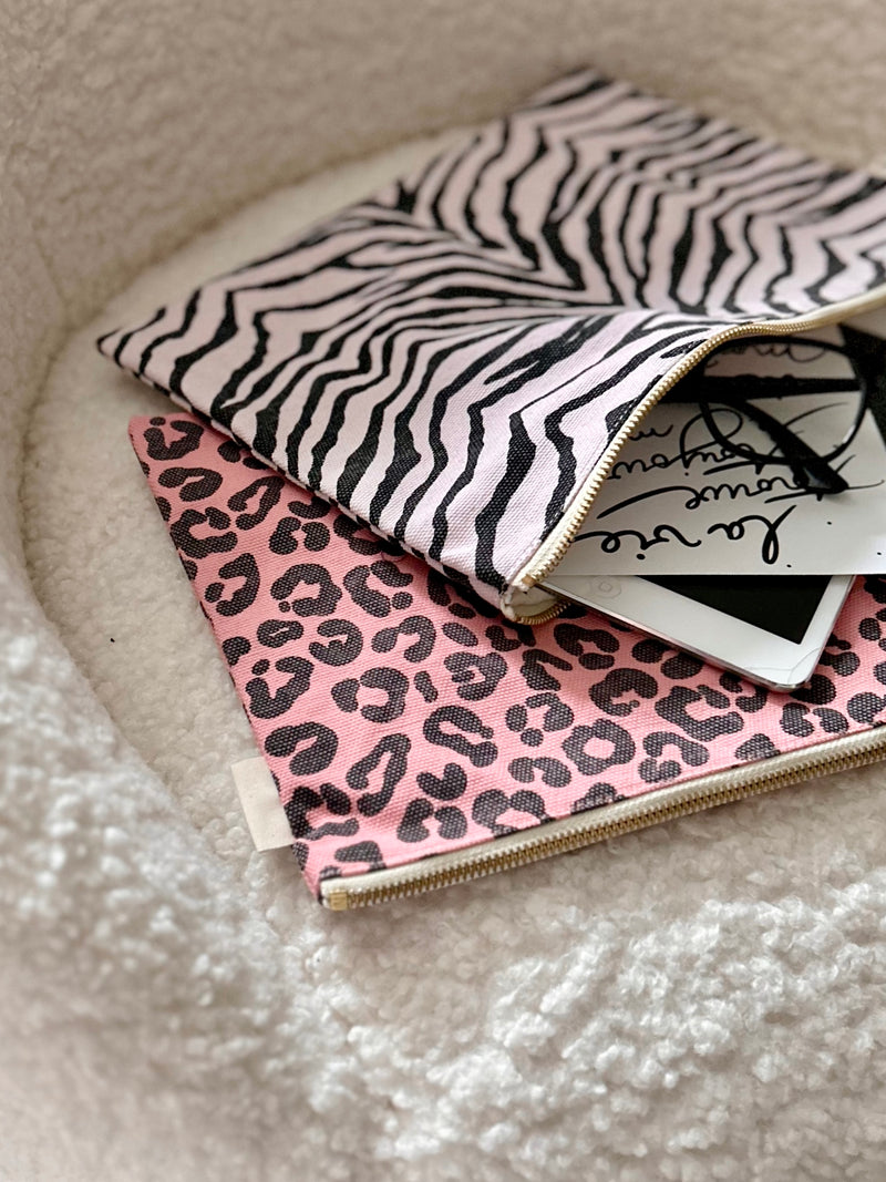 Zebra Greige Lili Pouch/ Clutch Bag