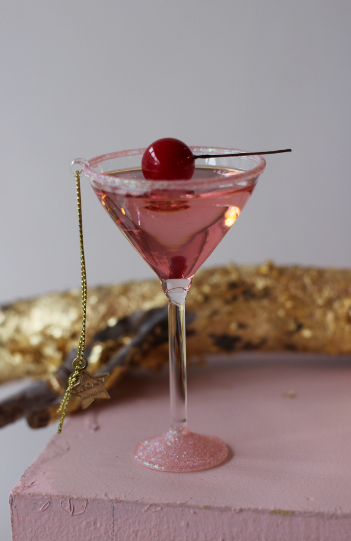 Pink Cosmopolitan Cocktail Christmas Decoration