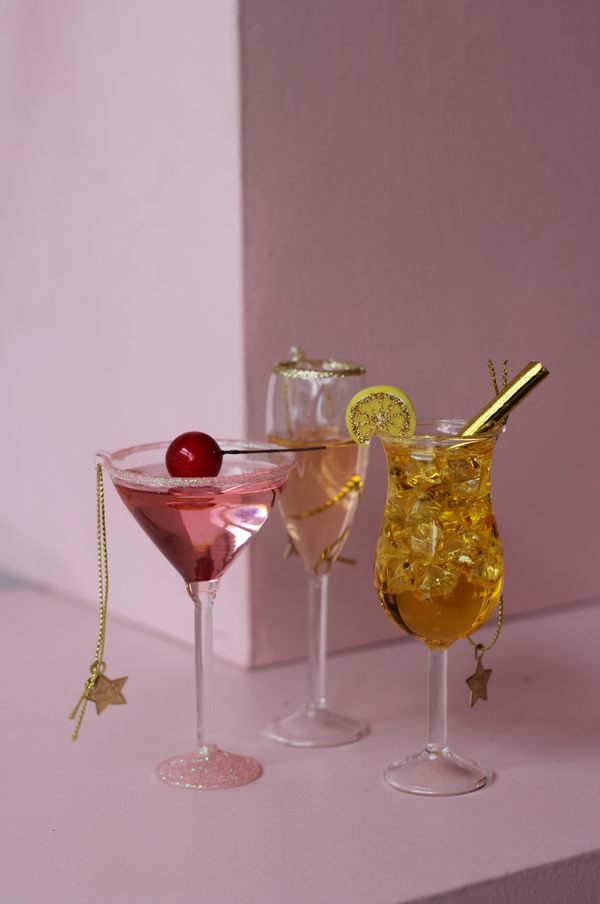 Pink Cosmopolitan Cocktail Christmas Decoration