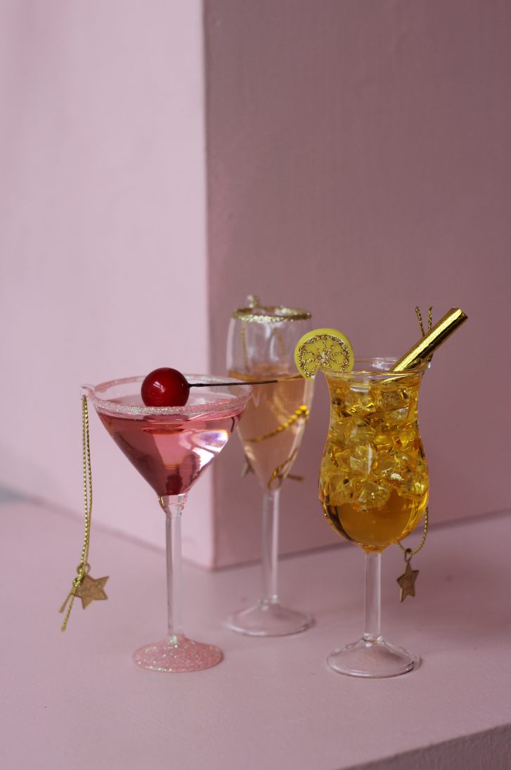 Pink Cosmopolitan Cocktail Christmas Decoration