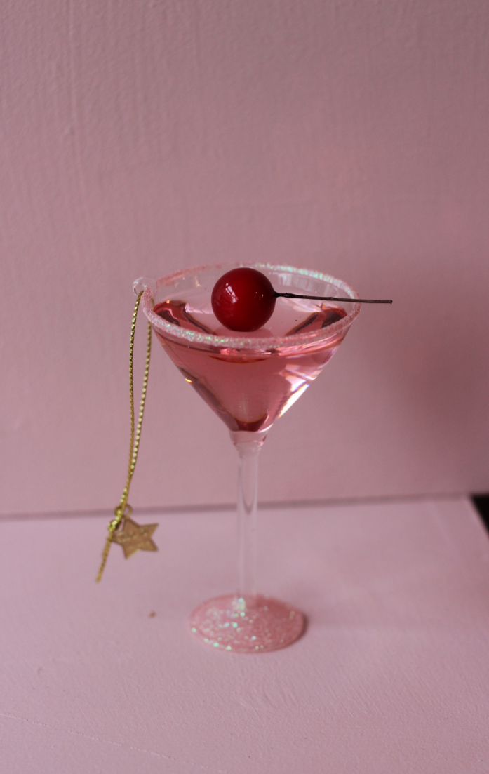 Pink Cosmopolitan Cocktail Christmas Decoration