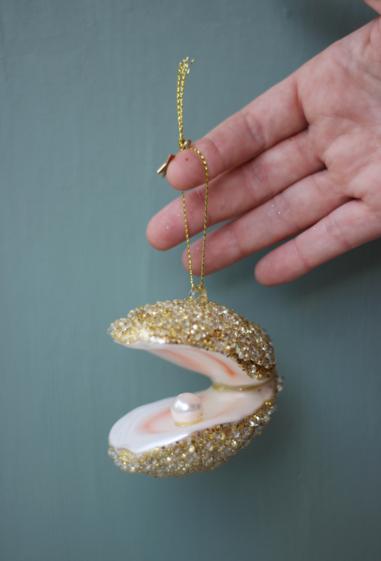 Champagne Oyster Christmas Decoration