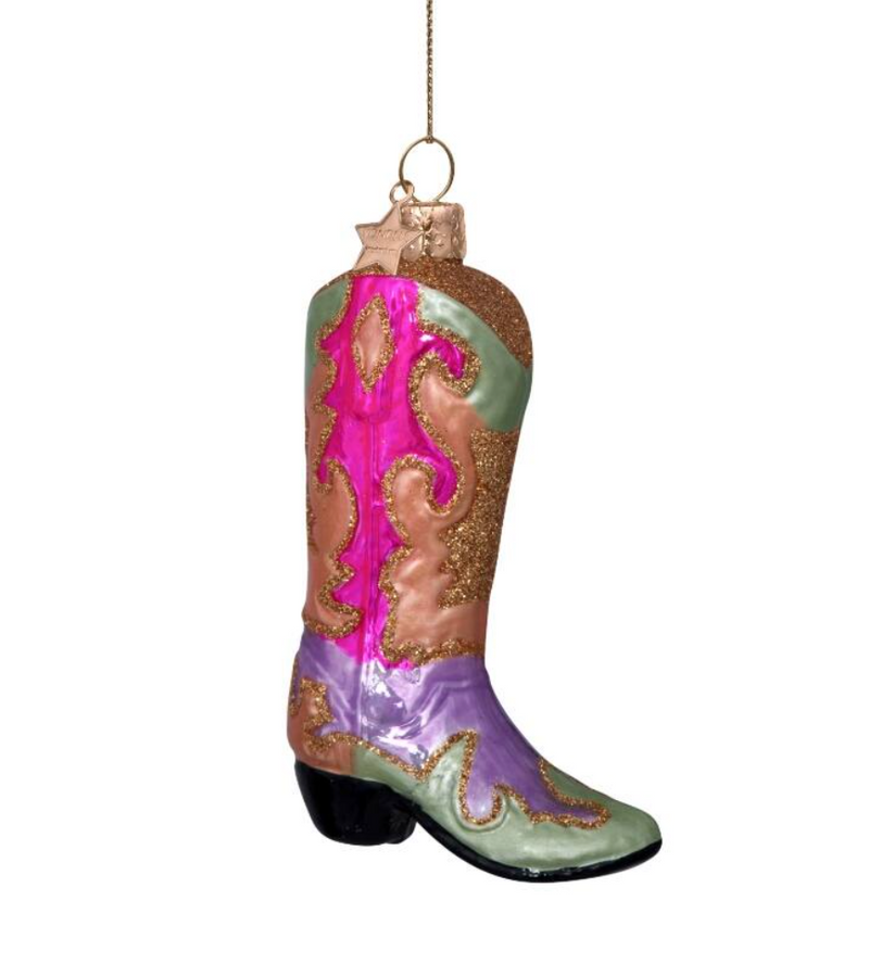 Cowboy Boot Multicoloured Christmas Decoration