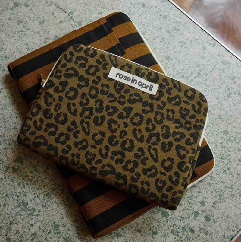 Olive Leopard Print Anouk iPad Case/ Pouch