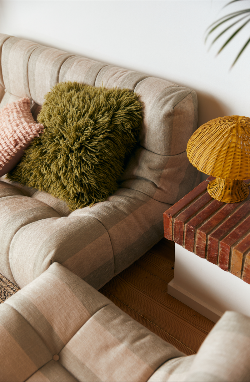 HKliving Fluffy Olive Cushion