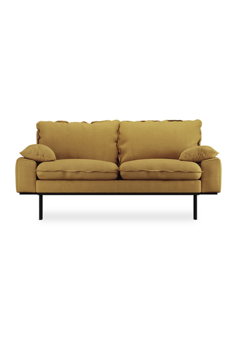 HKliving Burnt Ochre Linen Retro Sofa