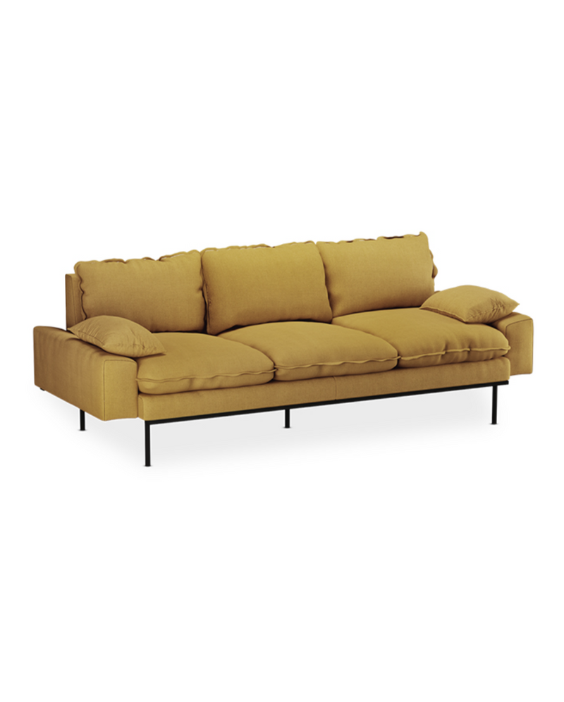 HKliving Burnt Ochre Linen Retro Sofa