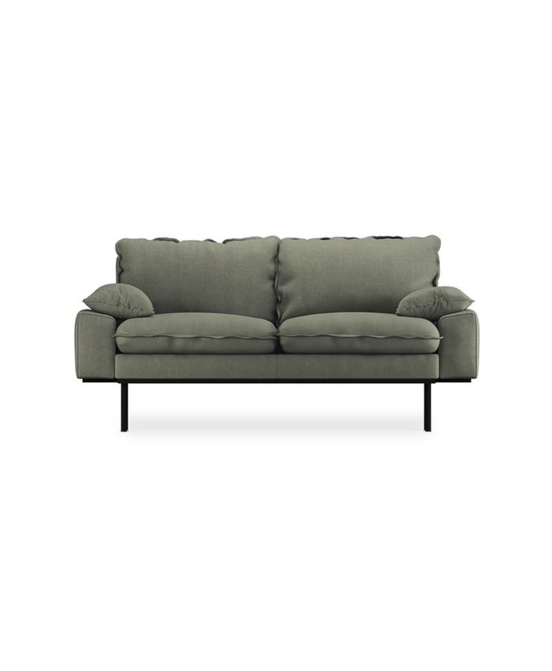 HKliving Army Green Linen Retro Sofa