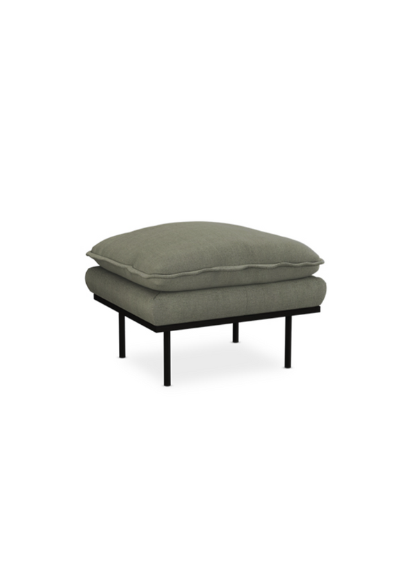 HKliving Army Green Linen Retro Hocker/ Footrest