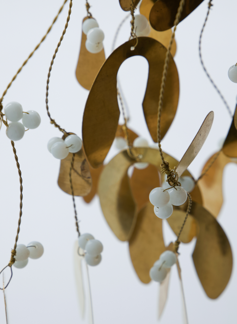 Brass Mistletoe Hanging Christmas Decoration