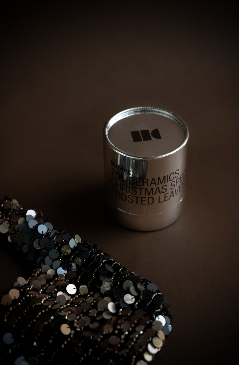 Hkliving 70's Ceramics - Christmas Special Frosted Leaves Candle