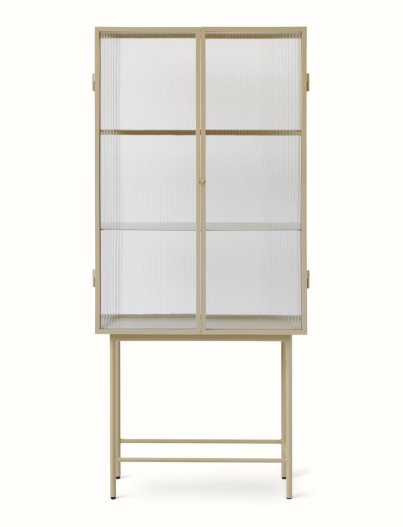 Haze Vitrine with reeded glass on a website page