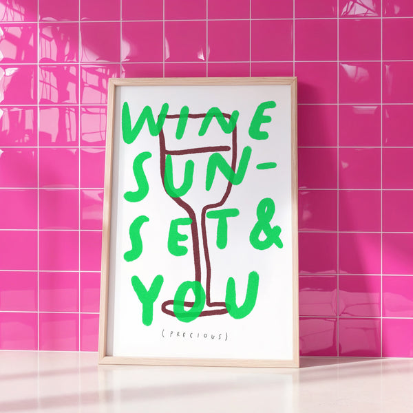 Wine and Sunsets Art Print