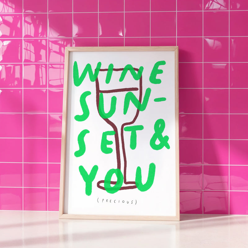 Wine and Sunsets Art Print
