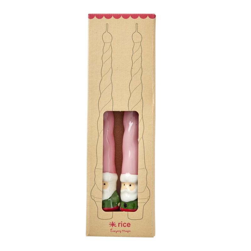Santa Christmas Candles - Set of 2
