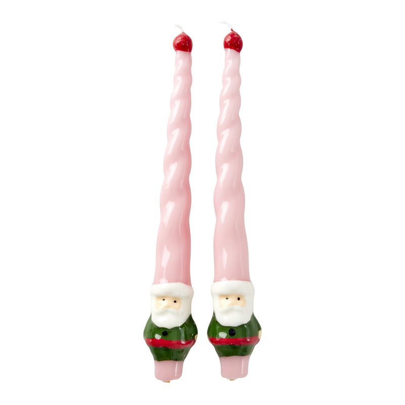 Santa Christmas Candles - Set of 2